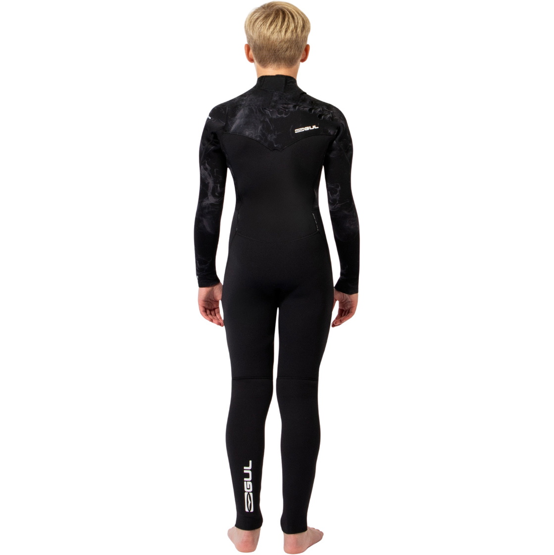 2026 Gul Junior Echo Natur 3/2mm Chest Zip Wetsuit EC1329-BKSM - Black / Smoke